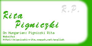 rita pigniczki business card